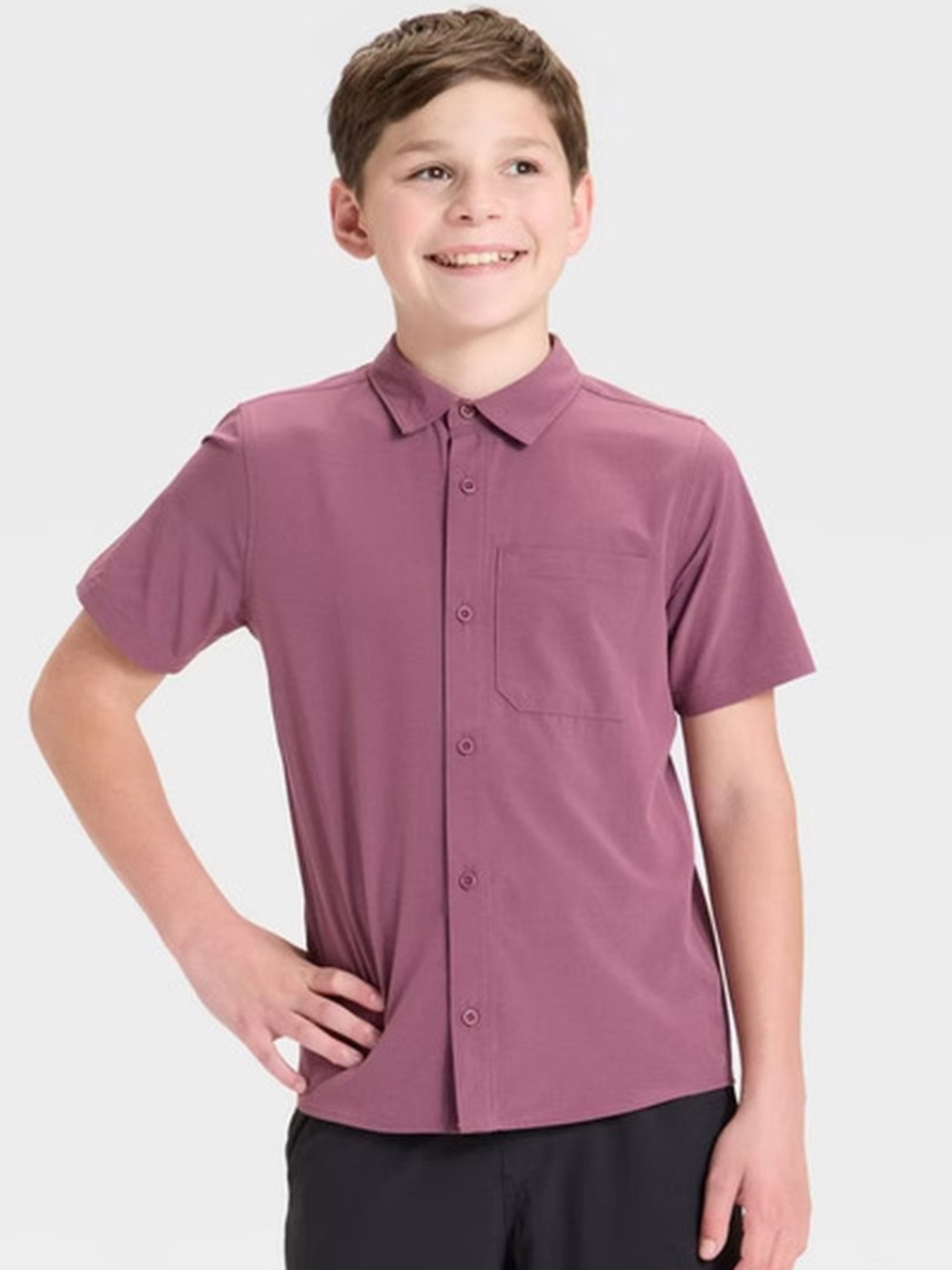 All In Motion Boys' Short Sleeve Adventure Shirt Large L (10/12) New NWT